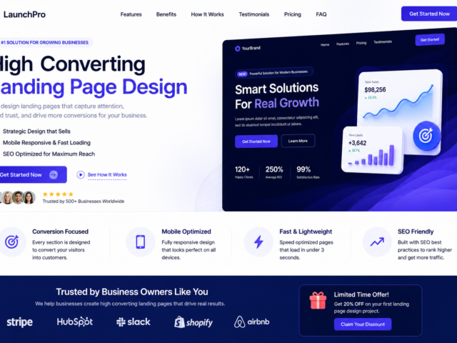 high converting landing page design