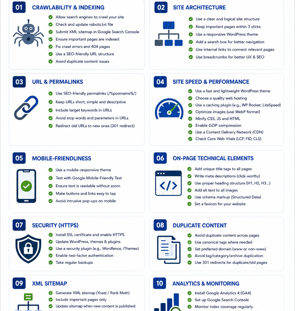 technical seo checklist wordpress